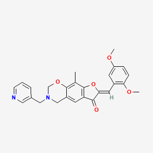 (7Z)-7-(2,5-dimethoxybenzylidene)-9-methyl-3-(pyridin-3-ylmethyl)-3,4-dihydro-2H-furo[3,2-g][1,3]benzoxazin-6(7H)-one