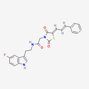 2-{(5Z)-2,4-dioxo-5-[(2E)-3-phenylprop-2-en-1-ylidene]-1,3-thiazolidin-3-yl}-N-[2-(5-fluoro-1H-indol-3-yl)ethyl]acetamide