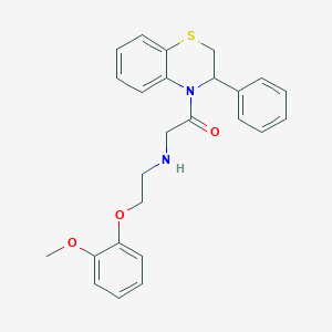 2-{[2-(2-methoxyphenoxy)ethyl]amino}-1-(3-phenyl-3,4-dihydro-2H-1,4-benzothiazin-4-yl)ethan-1-one