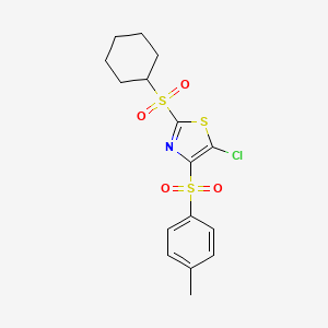 5-Chloro-2-(cyclohexylsulfonyl)-4-[(4-methylphenyl)sulfonyl]-1,3-thiazole