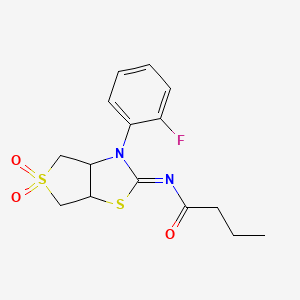 N-[(2Z)-3-(2-fluorophenyl)-5,5-dioxidotetrahydrothieno[3,4-d][1,3]thiazol-2(3H)-ylidene]butanamide