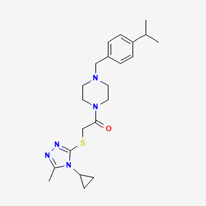 2-[(4-cyclopropyl-5-methyl-4H-1,2,4-triazol-3-yl)sulfanyl]-1-(4-{[4-(propan-2-yl)phenyl]methyl}piperazin-1-yl)ethan-1-one