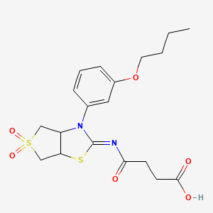 4-{[(2Z)-3-(3-butoxyphenyl)-5,5-dioxidotetrahydrothieno[3,4-d][1,3]thiazol-2(3H)-ylidene]amino}-4-oxobutanoic acid