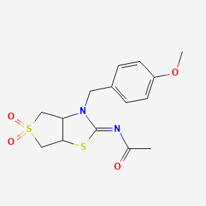 N-[(2Z)-3-(4-methoxybenzyl)-5,5-dioxidotetrahydrothieno[3,4-d][1,3]thiazol-2(3H)-ylidene]acetamide