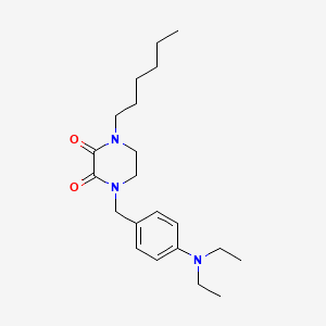 molecular formula C21H33N3O2 B1219087 1-(4-Diethylaminobenzyl)-4-n-hexyl-2,3-dioxopiperazine CAS No. 78201-80-6