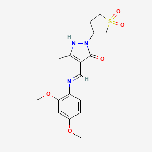 (4E)-4-{[(2,4-dimethoxyphenyl)amino]methylidene}-2-(1,1-dioxidotetrahydrothiophen-3-yl)-5-methyl-2,4-dihydro-3H-pyrazol-3-one