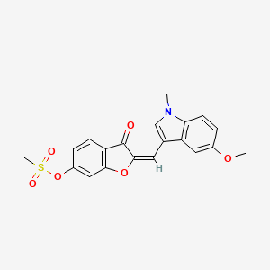 2-[(5-Methoxy-1-methylindol-3-yl)methylene]-3-oxobenzo[3,4-b]furan-6-yl methyl sulfonate