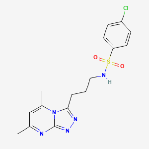 4-chloro-N-[3-(5,7-dimethyl[1,2,4]triazolo[4,3-a]pyrimidin-3-yl)propyl]benzenesulfonamide