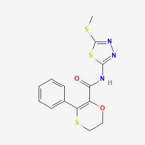 N-[(2Z)-5-(methylsulfanyl)-1,3,4-thiadiazol-2(3H)-ylidene]-3-phenyl-5,6-dihydro-1,4-oxathiine-2-carboxamide