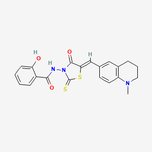 2-hydroxy-N-{(5Z)-5-[(1-methyl-1,2,3,4-tetrahydroquinolin-6-yl)methylidene]-4-oxo-2-thioxo-1,3-thiazolidin-3-yl}benzamide