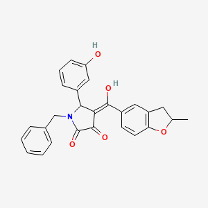 (4E)-1-benzyl-4-[hydroxy(2-methyl-2,3-dihydro-1-benzofuran-5-yl)methylidene]-5-(3-hydroxyphenyl)pyrrolidine-2,3-dione