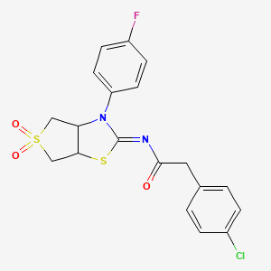 2-(4-chlorophenyl)-N-[(2E)-3-(4-fluorophenyl)-5,5-dioxidotetrahydrothieno[3,4-d][1,3]thiazol-2(3H)-ylidene]acetamide