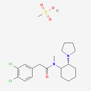 molecular formula C20H30Cl2N2O4S B1219102 2-(3,4-Dichlorophenyl)-N-methyl-N-[(2R)-2-pyrrolidin-1-ylcyclohexyl]acetamide;methanesulfonic acid CAS No. 102636-38-4