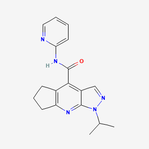 1-(propan-2-yl)-N-(pyridin-2-yl)-1,5,6,7-tetrahydrocyclopenta[b]pyrazolo[4,3-e]pyridine-4-carboxamide