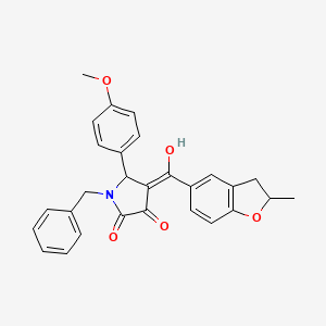 (4E)-1-benzyl-4-[hydroxy(2-methyl-2,3-dihydro-1-benzofuran-5-yl)methylidene]-5-(4-methoxyphenyl)pyrrolidine-2,3-dione