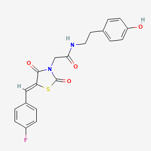 2-[(5Z)-5-(4-fluorobenzylidene)-2,4-dioxo-1,3-thiazolidin-3-yl]-N-[2-(4-hydroxyphenyl)ethyl]acetamide