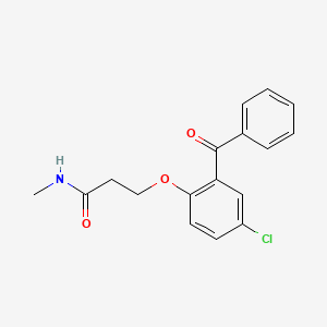 molecular formula C17H16ClNO3 B1219108 Propanamide, 3-(2-benzoyl-4-chlorophenoxy)-N-methyl- CAS No. 94779-68-7