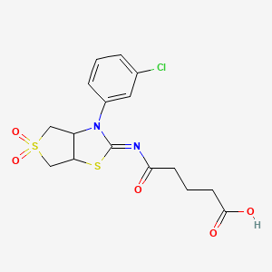 5-{[(2Z)-3-(3-chlorophenyl)-5,5-dioxidotetrahydrothieno[3,4-d][1,3]thiazol-2(3H)-ylidene]amino}-5-oxopentanoic acid