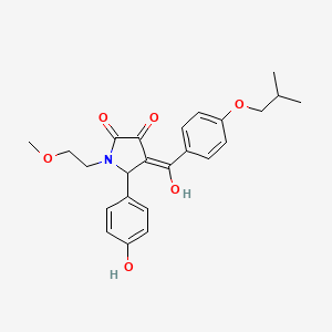 (4E)-4-{hydroxy[4-(2-methylpropoxy)phenyl]methylidene}-5-(4-hydroxyphenyl)-1-(2-methoxyethyl)pyrrolidine-2,3-dione