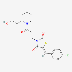 5-[(4-Chlorophenyl)methylene]-3-{3-[2-(2-hydroxyethyl)piperidyl]-3-oxopropyl}-1,3-thiazolidine-2,4-dione