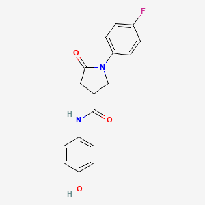 molecular formula C17H15FN2O3 B12191198 1-(4-fluorophenyl)-N-(4-hydroxyphenyl)-5-oxopyrrolidine-3-carboxamide 