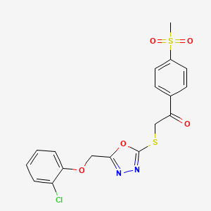 2-({5-[(2-Chlorophenoxy)methyl]-1,3,4-oxadiazol-2-yl}sulfanyl)-1-(4-methanesulfonylphenyl)ethan-1-one