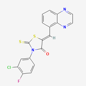 molecular formula C18H9ClFN3OS2 B12191203 (5Z)-3-(3-chloro-4-fluorophenyl)-5-(quinoxalin-5-ylmethylidene)-2-thioxo-1,3-thiazolidin-4-one 