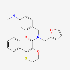 N-[4-(dimethylamino)benzyl]-N-(furan-2-ylmethyl)-3-phenyl-5,6-dihydro-1,4-oxathiine-2-carboxamide