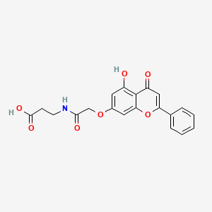 molecular formula C20H17NO7 B12191248 N-{[(5-hydroxy-4-oxo-2-phenyl-4H-chromen-7-yl)oxy]acetyl}-beta-alanine 