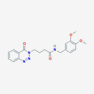 molecular formula C20H22N4O4 B12191283 N-(3,4-dimethoxybenzyl)-4-(4-oxo-1,2,3-benzotriazin-3(4H)-yl)butanamide 