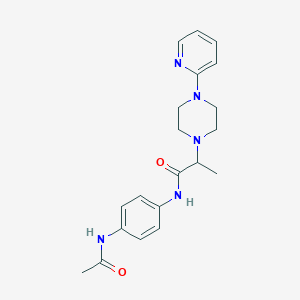 molecular formula C20H25N5O2 B12191301 N-(4-acetamidophenyl)-2-[4-(pyridin-2-yl)piperazin-1-yl]propanamide 