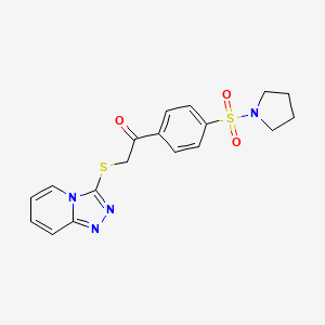 1-[4-(Pyrrolidine-1-sulfonyl)phenyl]-2-{[1,2,4]triazolo[4,3-a]pyridin-3-ylsulfanyl}ethan-1-one