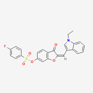 (2E)-2-[(1-ethyl-1H-indol-3-yl)methylidene]-3-oxo-2,3-dihydro-1-benzofuran-6-yl 4-fluorobenzenesulfonate