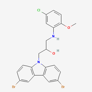 molecular formula C22H19Br2ClN2O2 B12191395 1-(5-Chloro-2-methoxy-phenylamino)-3-(3,6-dibromo-carbazol-9-yl)-propan-2-ol 