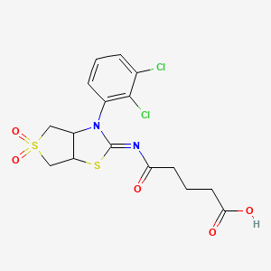 molecular formula C16H16Cl2N2O5S2 B12191418 5-{[(2Z)-3-(2,3-dichlorophenyl)-5,5-dioxidotetrahydrothieno[3,4-d][1,3]thiazol-2(3H)-ylidene]amino}-5-oxopentanoic acid 