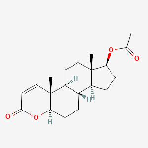 molecular formula C20H28O4 B1219142 17beta-Hydroxy-4-oxa-5alpha-androst-1-en-3-one acetate CAS No. 4758-43-4