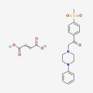 molecular formula C23H26N2O7S B1219144 But-2-enedioic acid;1-(4-methylsulfonylphenyl)-2-(4-phenylpiperazin-1-yl)ethanone 