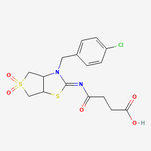 4-{[(2Z)-3-(4-chlorobenzyl)-5,5-dioxidotetrahydrothieno[3,4-d][1,3]thiazol-2(3H)-ylidene]amino}-4-oxobutanoic acid