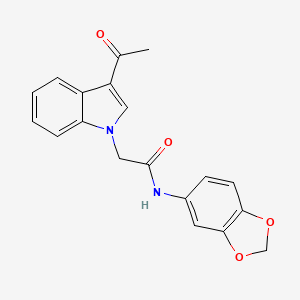 2-(3-acetyl-1H-indol-1-yl)-N-(1,3-benzodioxol-5-yl)acetamide