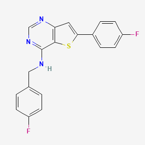 6-(4-fluorophenyl)-N-[(4-fluorophenyl)methyl]thieno[3,2-d]pyrimidin-4-amine