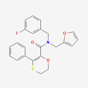 N-(3-fluorobenzyl)-N-(furan-2-ylmethyl)-3-phenyl-5,6-dihydro-1,4-oxathiine-2-carboxamide