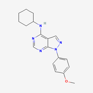 molecular formula C18H21N5O B12191537 Cyclohexyl[1-(4-methoxyphenyl)pyrazolo[4,5-e]pyrimidin-4-yl]amine 