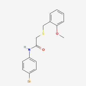 molecular formula C16H16BrNO2S B12191539 N-(4-bromophenyl)-2-{[(2-methoxyphenyl)methyl]sulfanyl}acetamide 