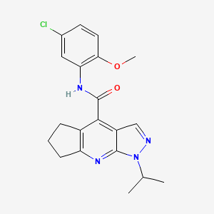 N-(5-chloro-2-methoxyphenyl)-1-(propan-2-yl)-1,5,6,7-tetrahydrocyclopenta[b]pyrazolo[4,3-e]pyridine-4-carboxamide