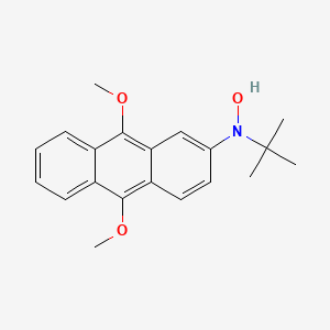 molecular formula C20H23NO3 B1219156 2-Anthracenamine, N-(1,1-dimethylethyl)-N-hydroxy-9,10-dimethoxy- CAS No. 97634-97-4