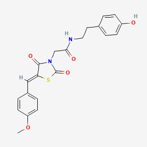 N-[2-(4-hydroxyphenyl)ethyl]-2-[(5Z)-5-(4-methoxybenzylidene)-2,4-dioxo-1,3-thiazolidin-3-yl]acetamide