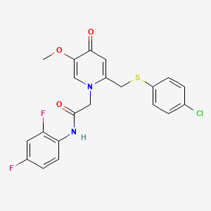 2-(2-(((4-chlorophenyl)thio)methyl)-5-methoxy-4-oxopyridin-1(4H)-yl)-N-(2,4-difluorophenyl)acetamide