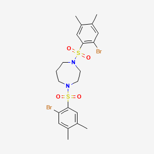 molecular formula C21H26Br2N2O4S2 B12191596 1,4-Bis(2-bromo-4,5-dimethylbenzenesulfonyl)-1,4-diazepane 