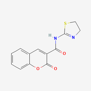 molecular formula C13H10N2O3S B12191629 N-(4,5-dihydro-1,3-thiazol-2-yl)-2-oxo-2H-chromene-3-carboxamide 