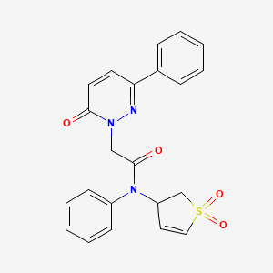 molecular formula C22H19N3O4S B12191666 N-(1,1-dioxido-2,3-dihydrothiophen-3-yl)-2-(6-oxo-3-phenylpyridazin-1(6H)-yl)-N-phenylacetamide 